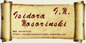 Isidora Mošorinski vizit kartica